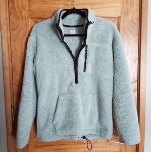 PINK sherpa half-zip